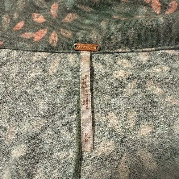 Free People Shayla Wrap Midi Dress Mint Combo Green Floral Long Sleeve - Picture 7 of 10